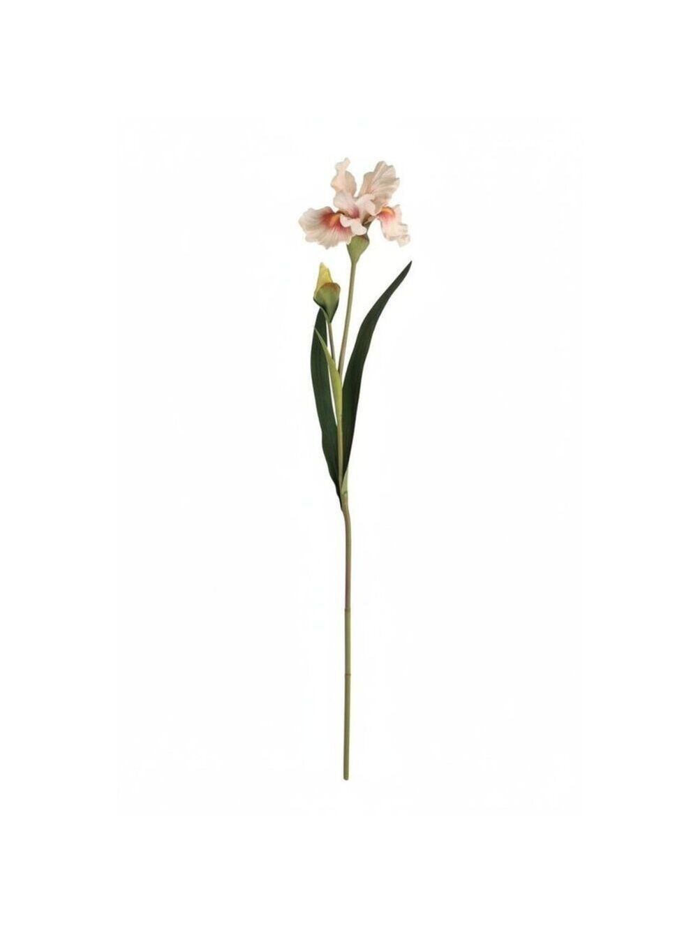Artificial Iris Flower 33 Inch Tall White Faux Iris Stem Hand Painted Look Flora